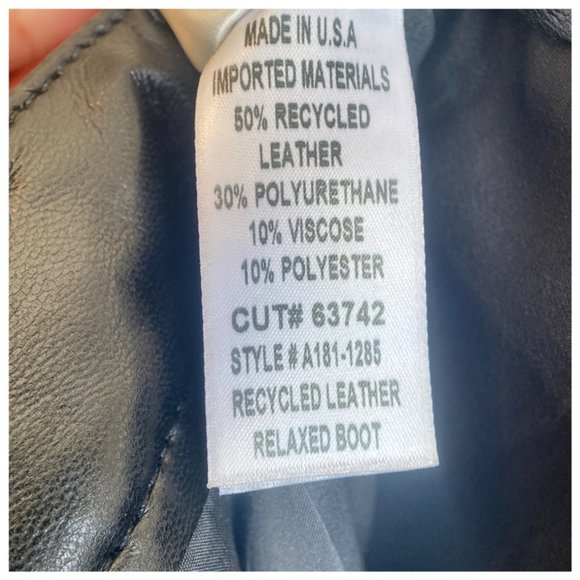 NWT AGOLDE Recycled Leather Mid Rise Relaxed Boot Pants - Picture 12 of 16